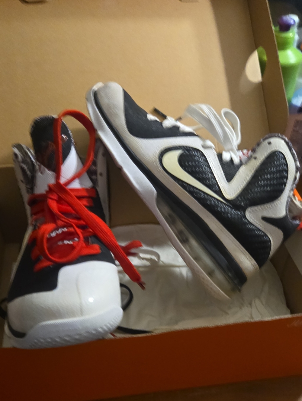 Nike Lebron Kids Black White and Red High-Top Sneakers size 5Y